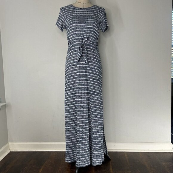 Comfy Dresses & Skirts - KAARI Blue Maxi Long Striped Dress Comfy Size S Revolve Knit Nautical stretch